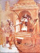 Raja Ravi Varma Sri Rama breaking the bow oil painting artist